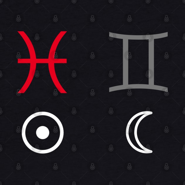 Pisces Sun Gemini Moon Zodiac Sign by Horosclothes